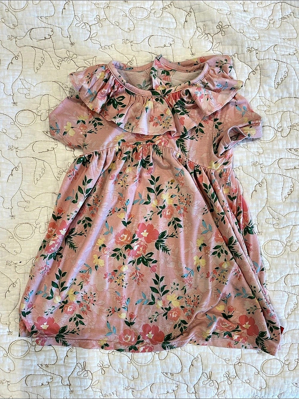 magnetic me Floral Dress Pink & Green Baby 12-18 Months